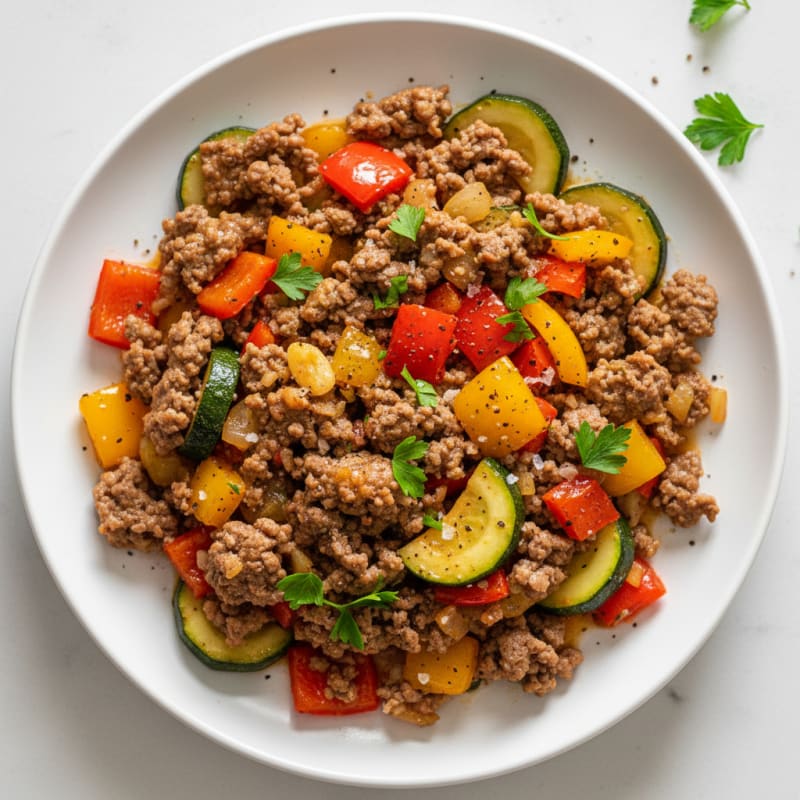 Savory Ground Beef and Vegetable Skillet