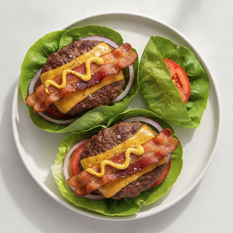 Double Bacon Cheeseburger Lettuce Wraps