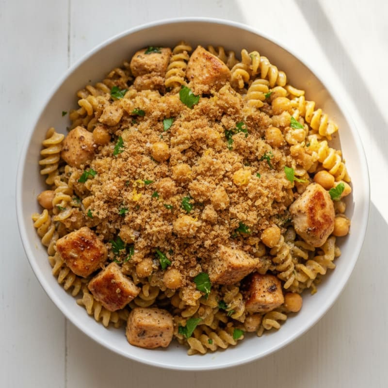 Garlic Herb Butter Pasta with Toasted Breadcrumbs
