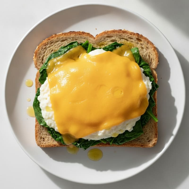Egg White and Spinach Breakfast Sandwich with Whole Grain Bread