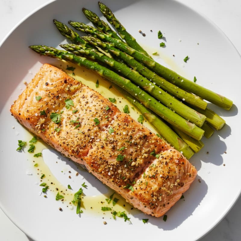 Lemon Herb Salmon with Roasted Asparagus