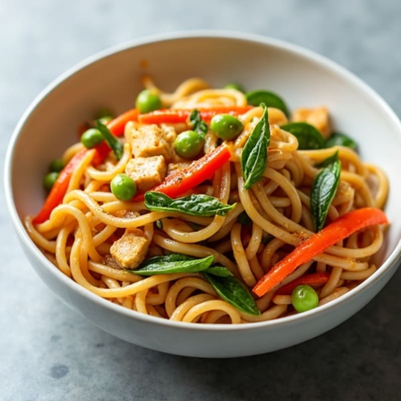 Garlic Ginger Noodles with Crunchy Stir-Fried Vegetables