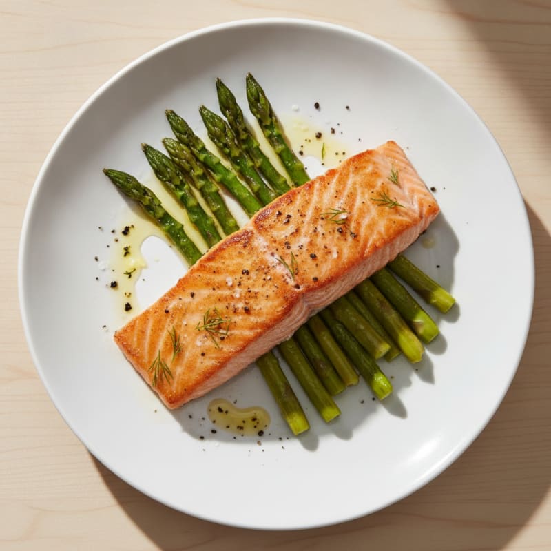 Pan-Seared Salmon with Roasted Asparagus
