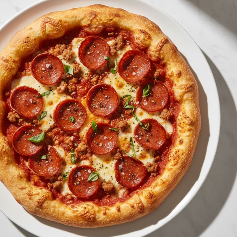 Crispy Pepperoni Stuffed Crust Pizza
