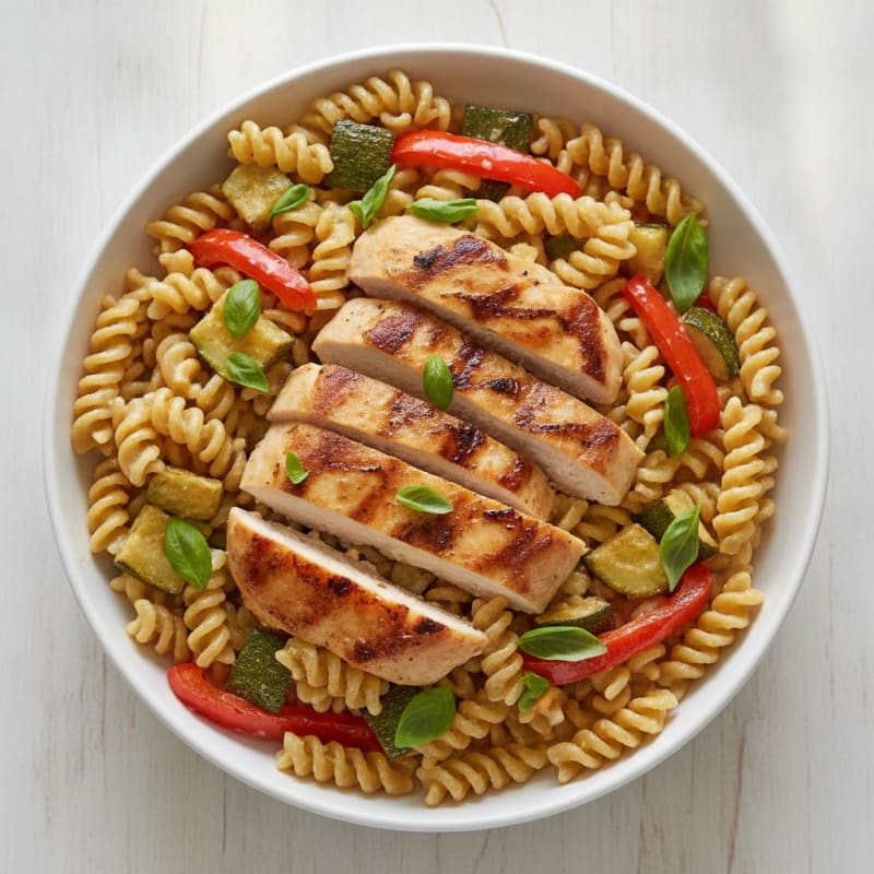 Grilled Chicken and Roasted Vegetable Pasta Bowl