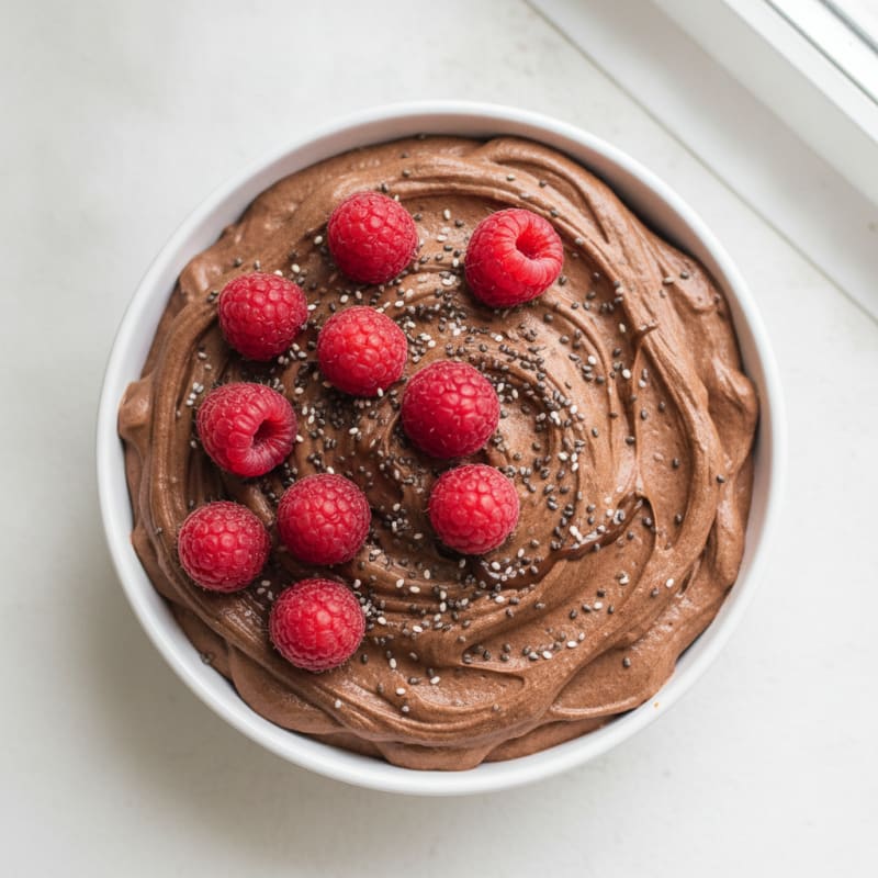 Chocolate Protein Mousse with Greek Yogurt and Berries