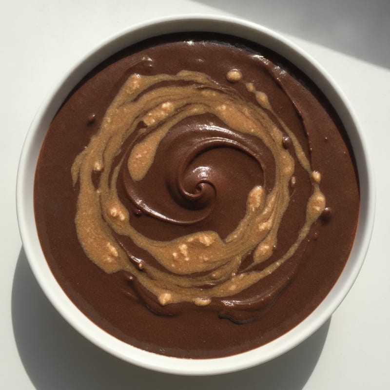 Silky Chocolate Protein Pudding with Almond Butter Swirl