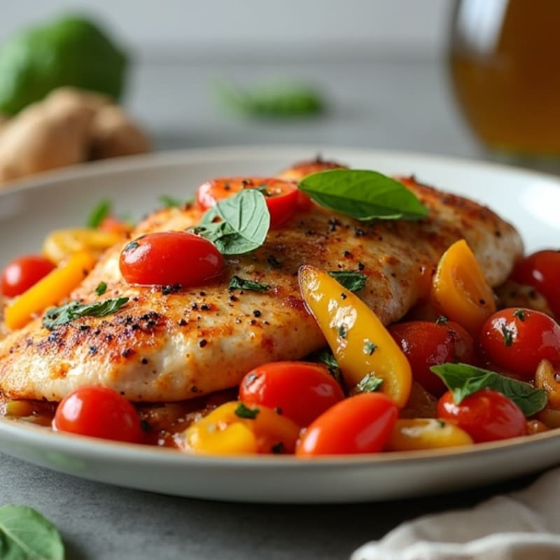 Herb-Roasted Chicken Cacciatore with Bell Peppers