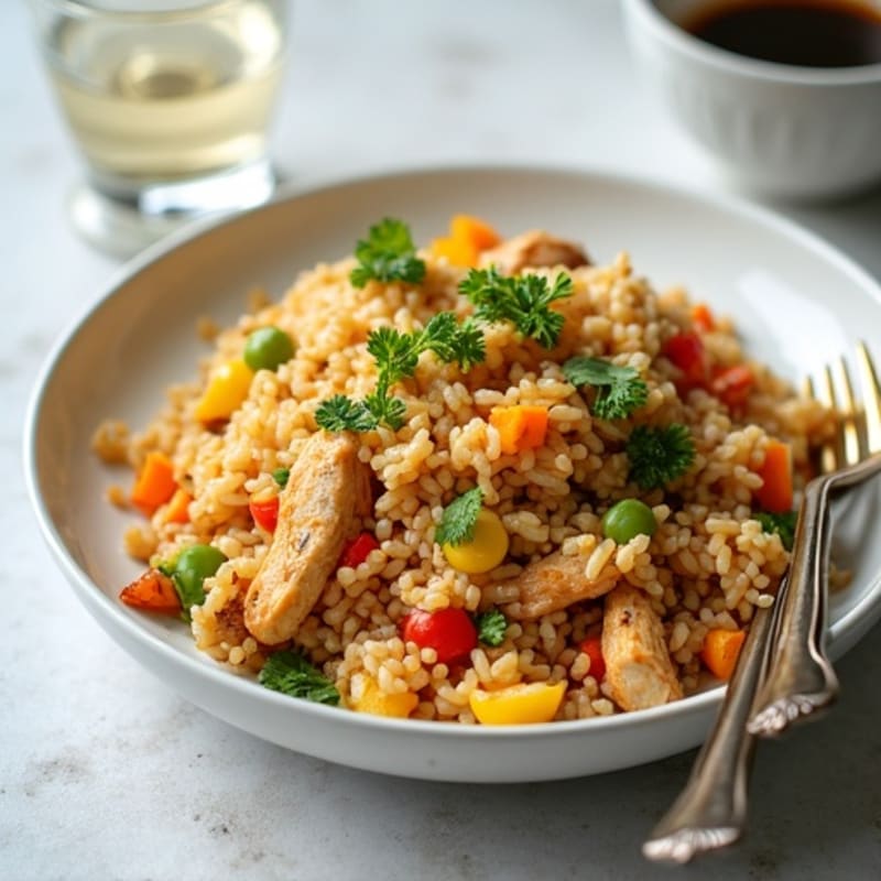 Healthy Chicken Fried Rice with Mixed Vegetables