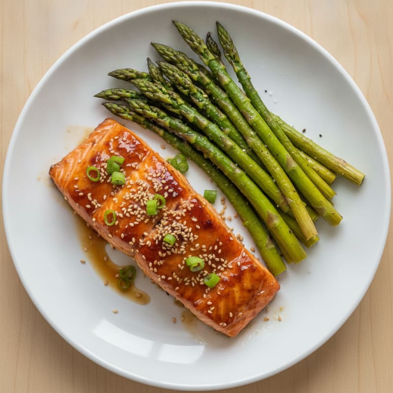 Teriyaki Glazed Salmon with Roasted Asparagus