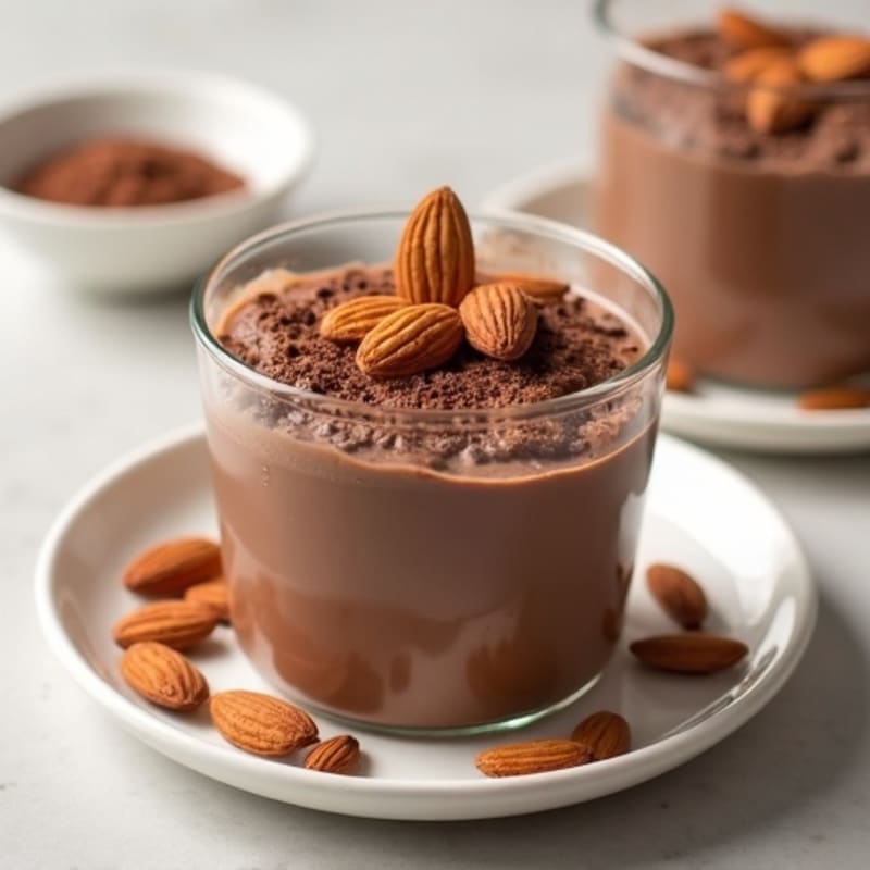 Silky Chocolate Protein Pudding with Toasted Almonds
