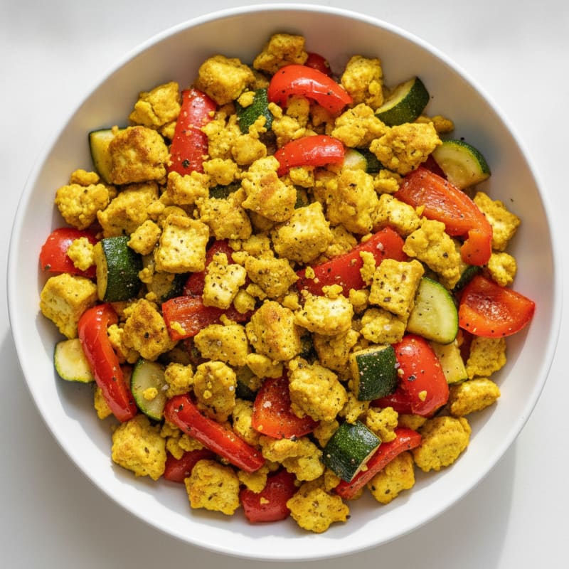 Scrambled Tofu with Roasted Vegetables