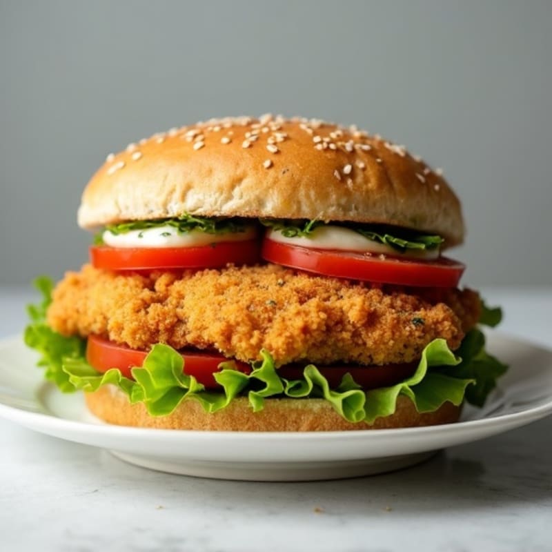 Crispy Air-Fried Chicken Sandwich with Herb Mayo