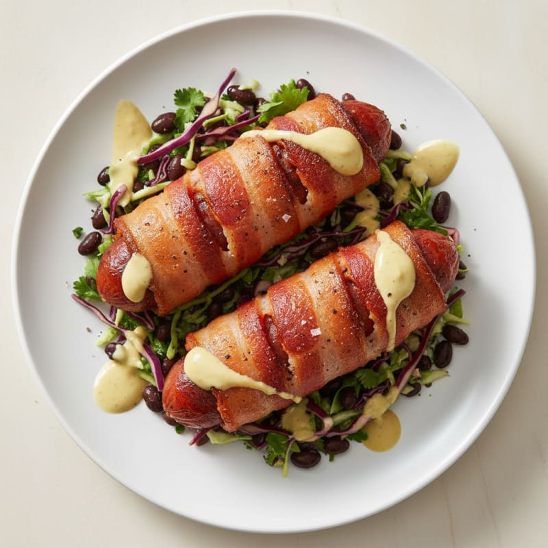 Crispy Bacon-Wrapped Hot Dogs