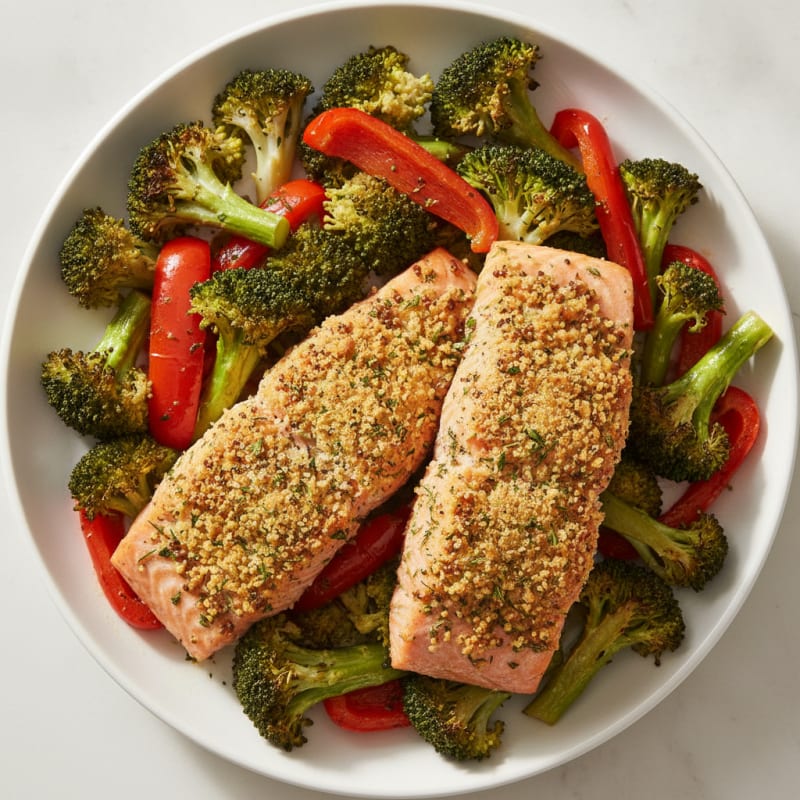 Herb-Crusted Salmon with Roasted Vegetables