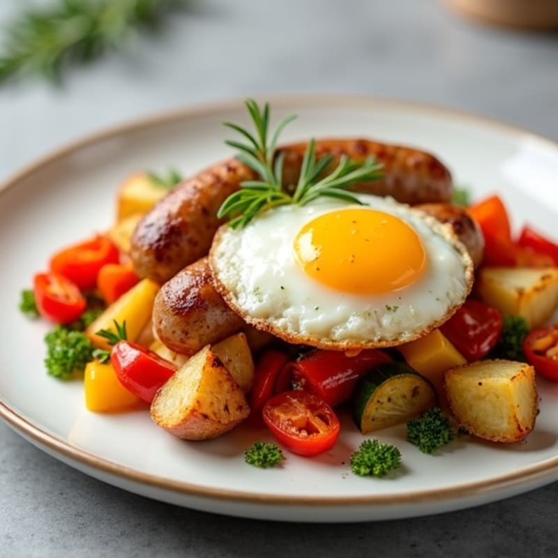 Hearty Lean Sausage, Roasted Potato, and Vegetable Bake