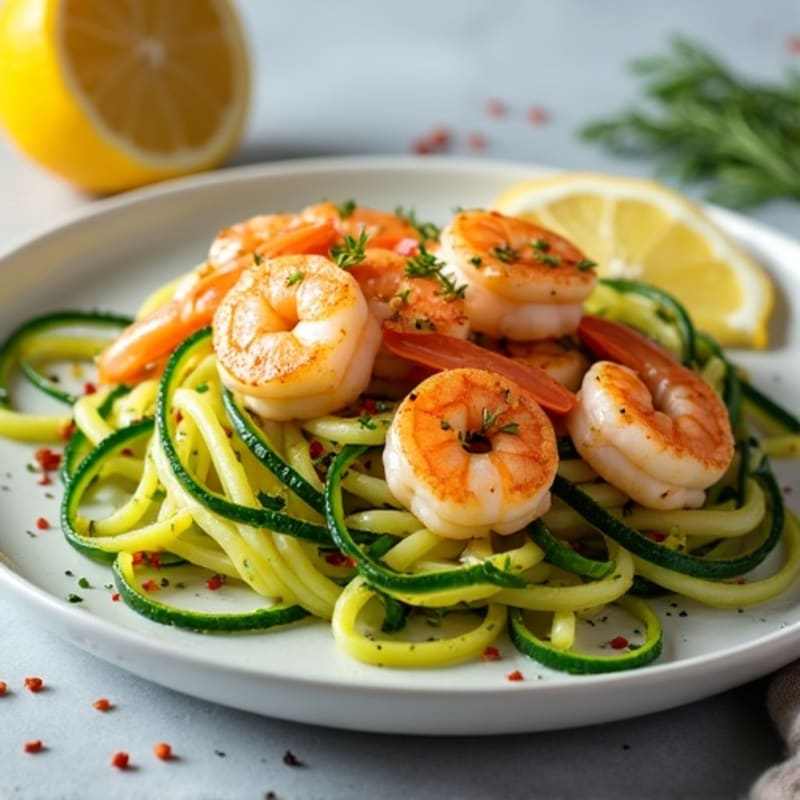Citrus-Garlic Shrimp with Zucchini Noodles