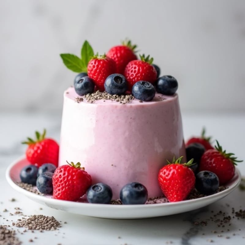 Greek Yogurt Protein Mousse with Mixed Berries