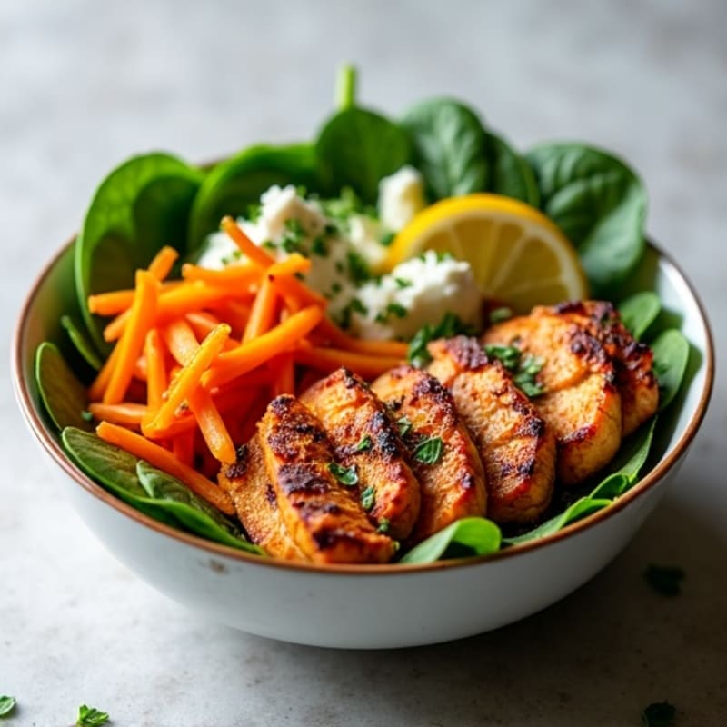 Crispy Roasted Sweet Potato and Chicken Bowl