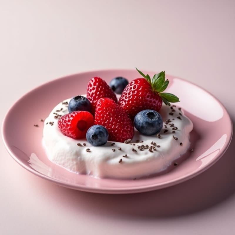 Silky Greek Yogurt Mousse with Mixed Berries and Protein Powder