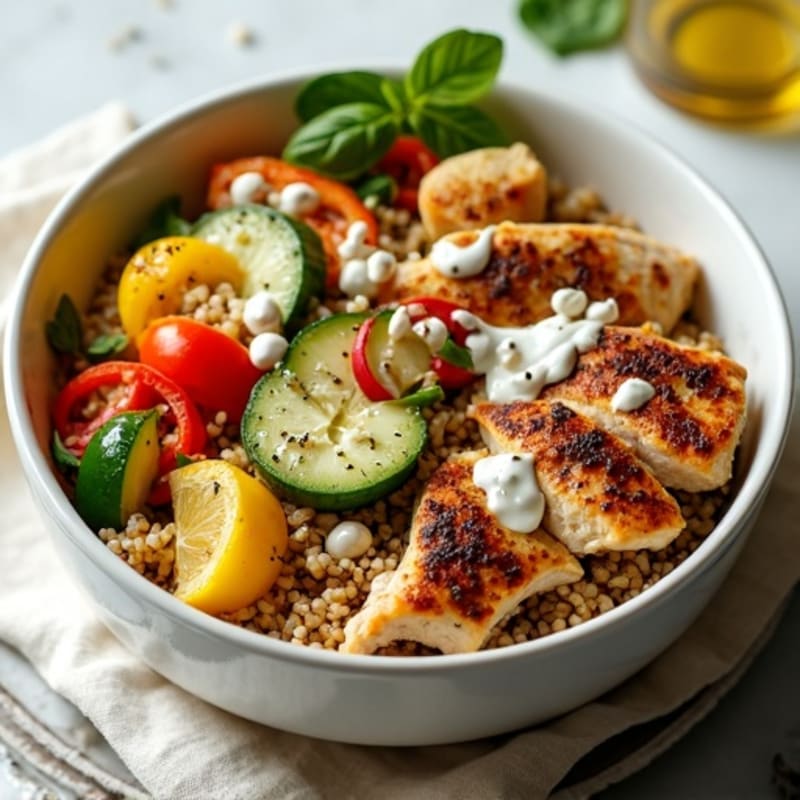 Herb-Spiced Chicken Shawarma Bowl with Roasted Vegetables