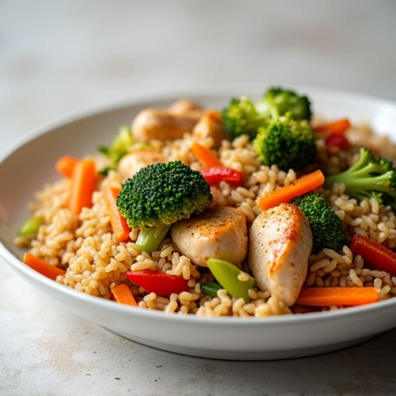 Chicken and Vegetable Brown Rice Stir-Fry