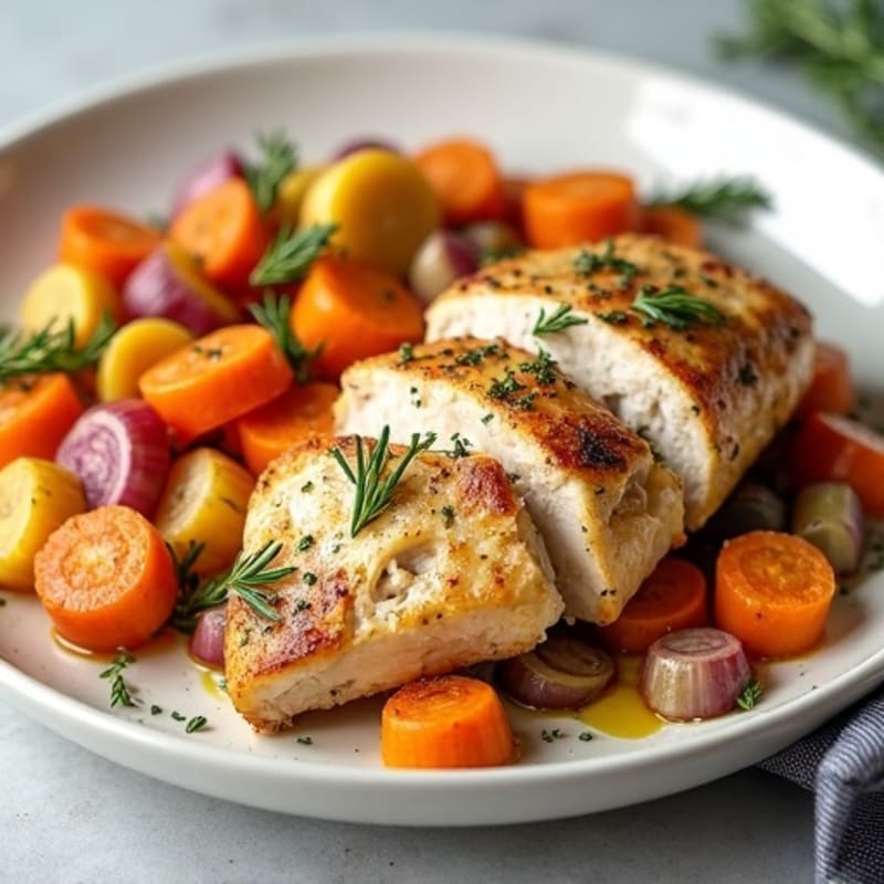 Tender Italian Herb Pulled Chicken with Root Vegetables