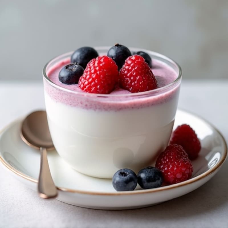 Greek Yogurt Protein Pudding with Mixed Berries