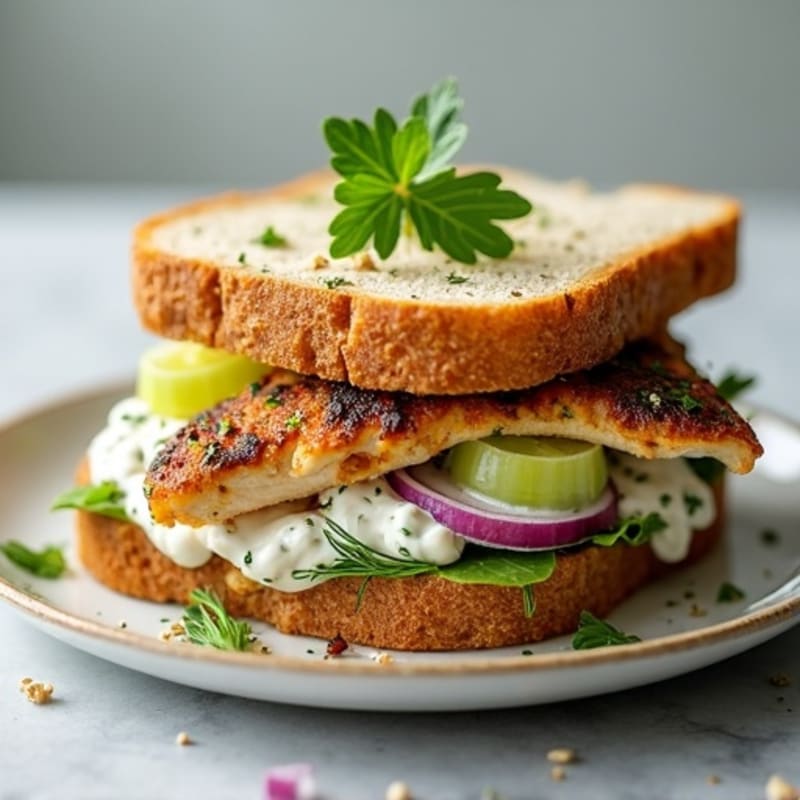 Herb-Roasted Chicken and Greek Yogurt Salad Sandwich