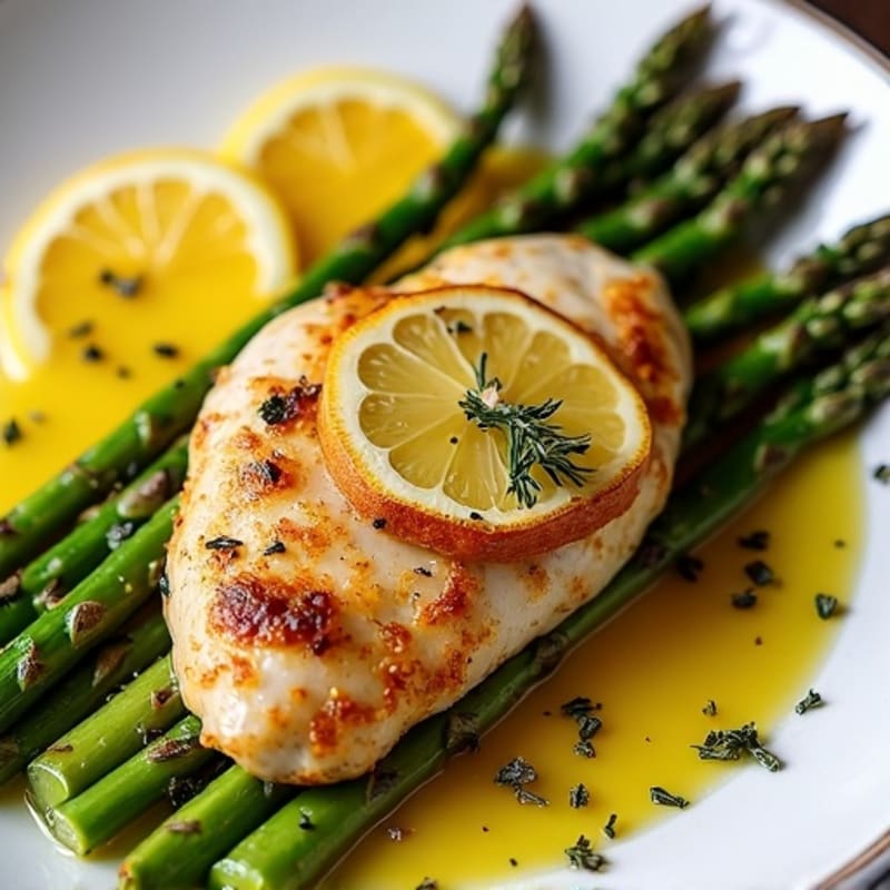 Sheet Pan Crispy Lemon Herb Chicken with Roasted Asparagus