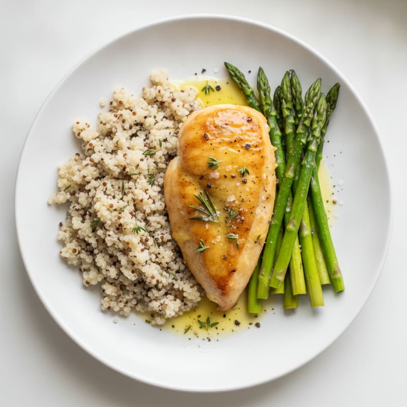 Lemon Herb Roasted Chicken with Asparagus