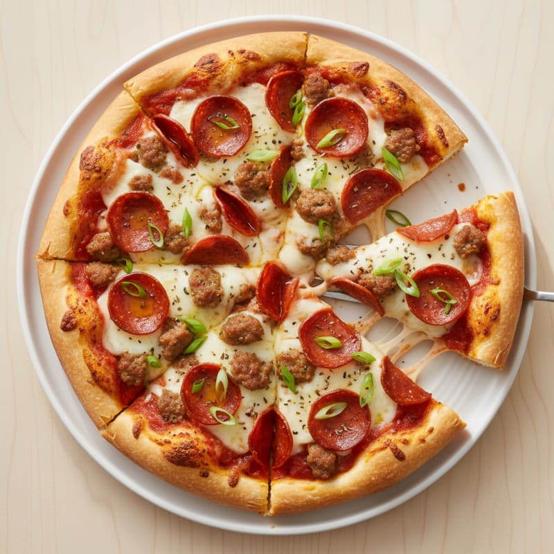 Crispy Meat Lovers Stuffed Crust Pizza