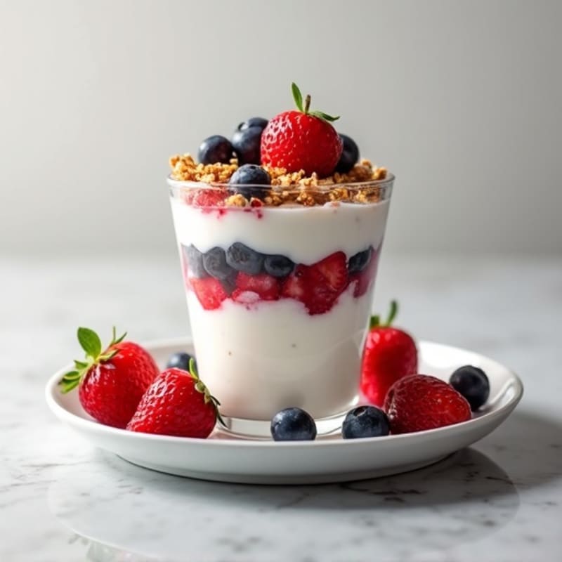 Greek Yogurt Protein Parfait with Mixed Berries