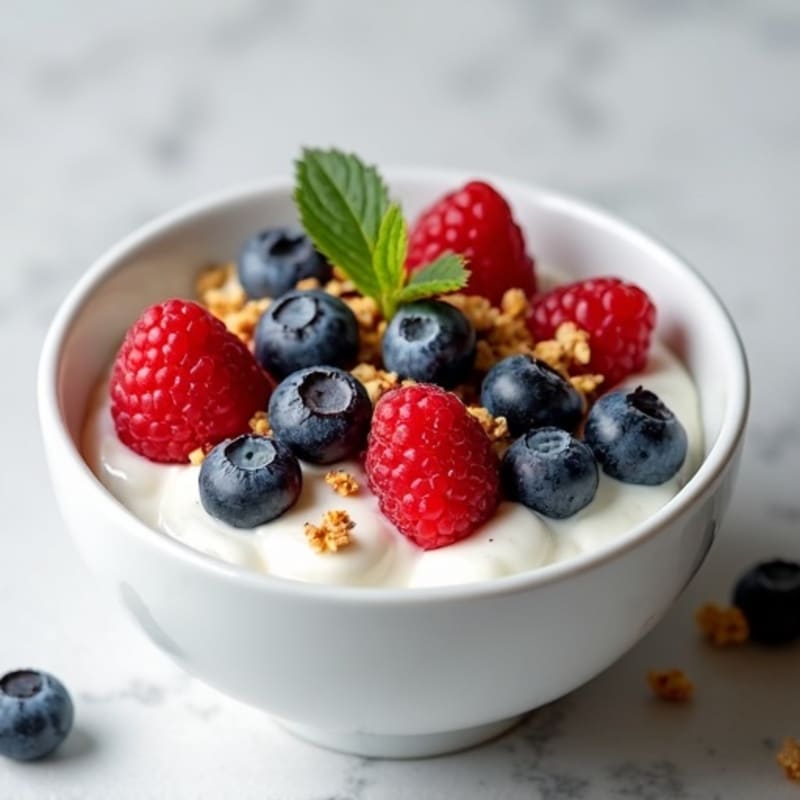Greek Yogurt with Fresh Berries and Crunchy Granola