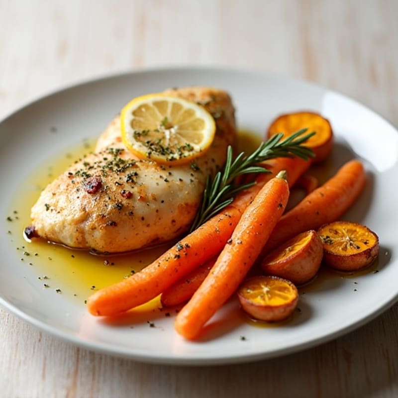 Lemon Herb Chicken with Crispy Roasted Root Vegetables