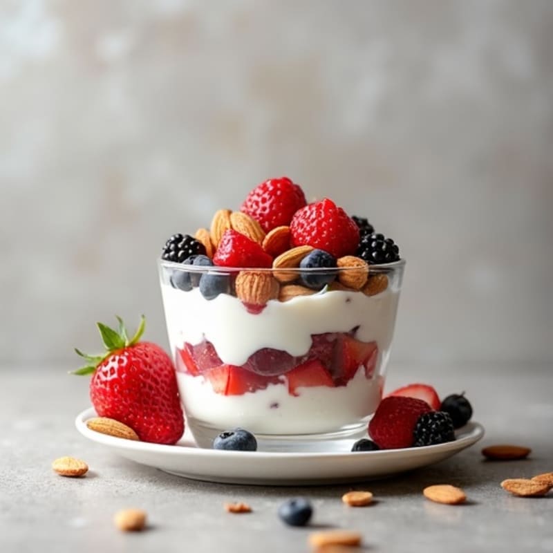 Greek Yogurt Parfait with Fresh Berries and Almonds
