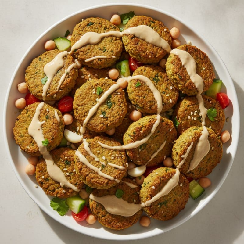 Baked Falafel with Tahini Drizzle