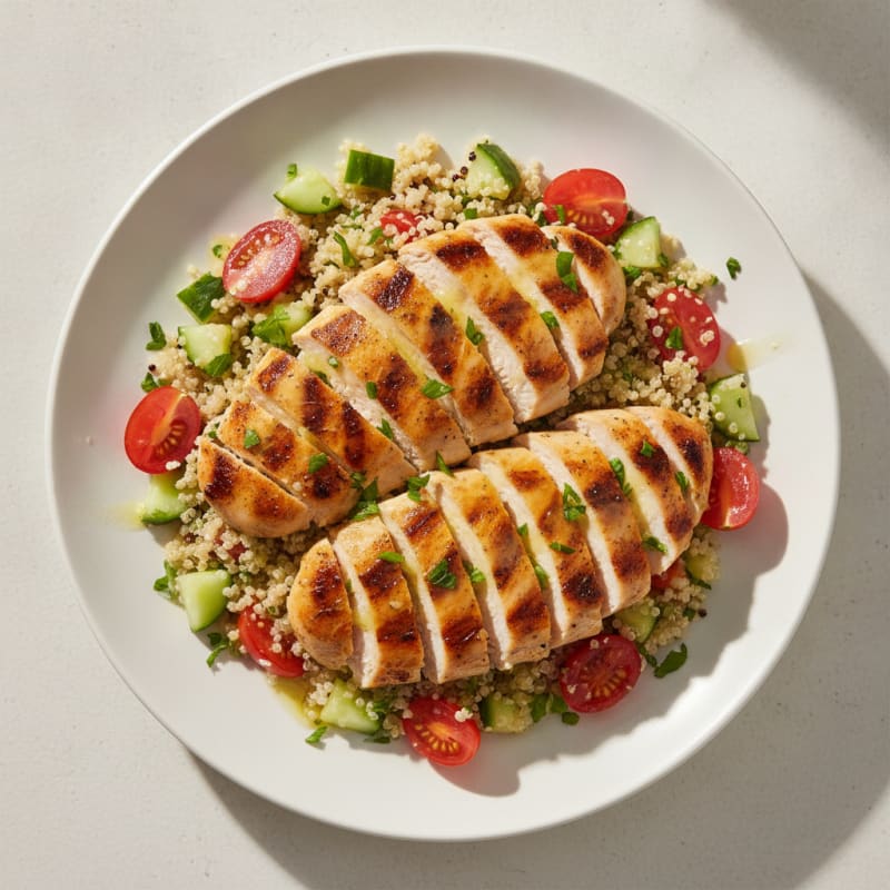 Grilled Chicken and Quinoa Salad with Lemon Vinaigrette