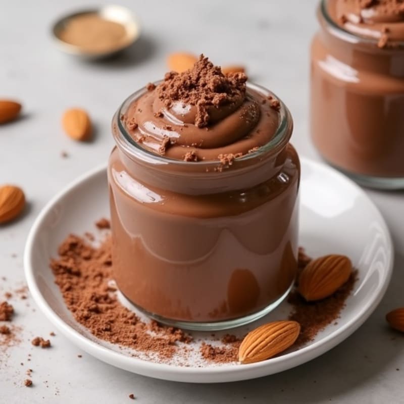 Silky Chocolate Protein Pudding with Almond Butter
