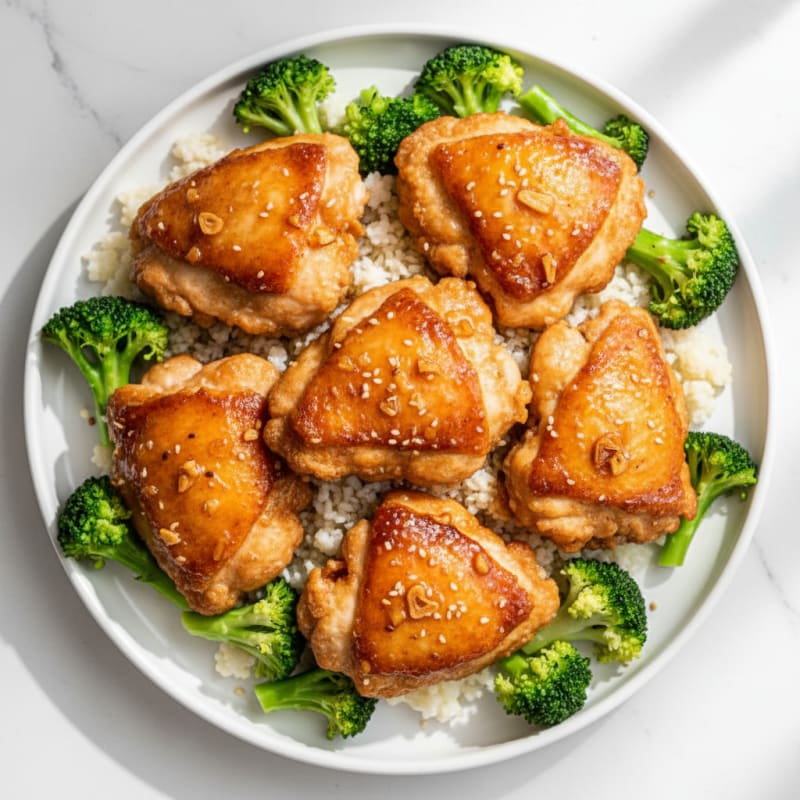 Crispy Honey-Garlic Chicken Thighs