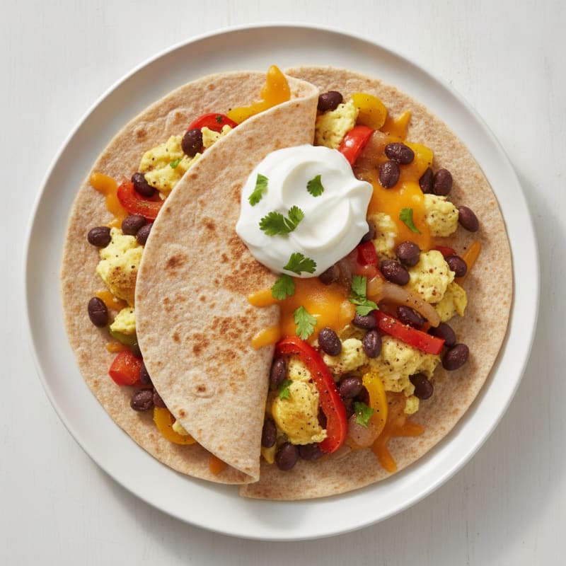 Southwestern Egg and Bean Breakfast Wrap