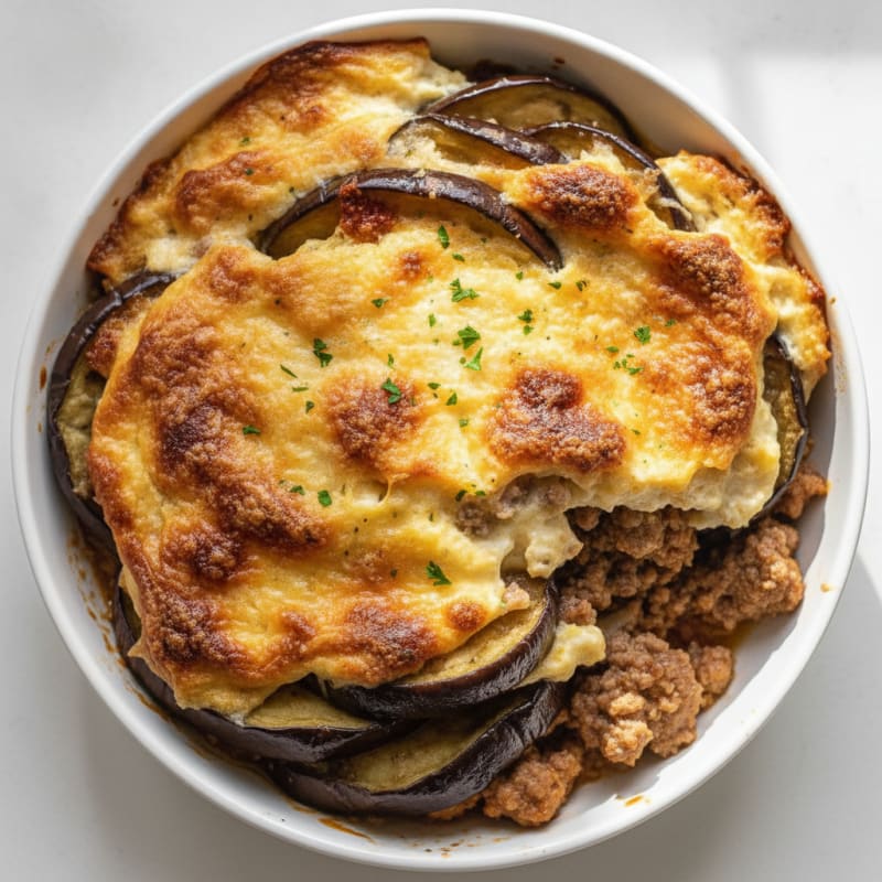 Lamb and Eggplant Moussaka Bake