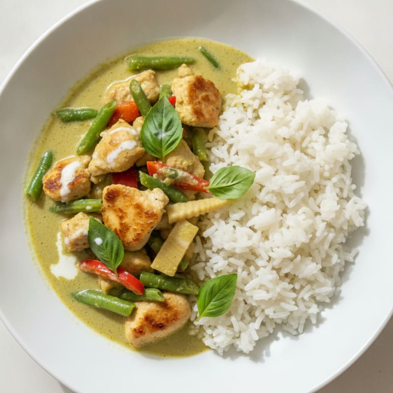 Green Curry Chicken with Jasmine Rice