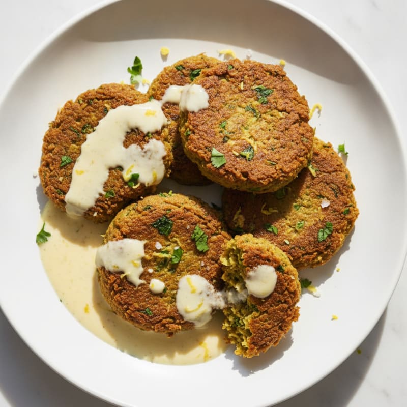 Falafel with Lemon-Tahini Drizzle