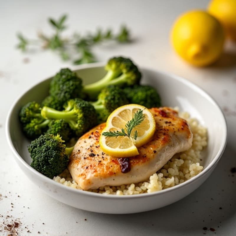 Lemon Garlic Roasted Chicken with Crispy Broccoli