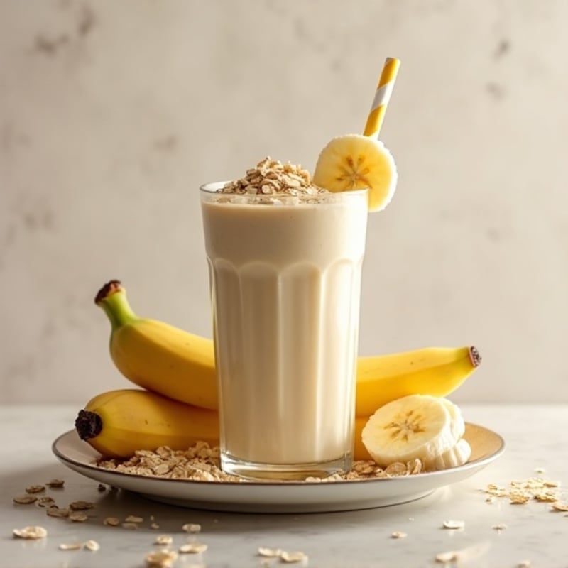 Creamy Vanilla Peanut Butter Protein Oat Smoothie