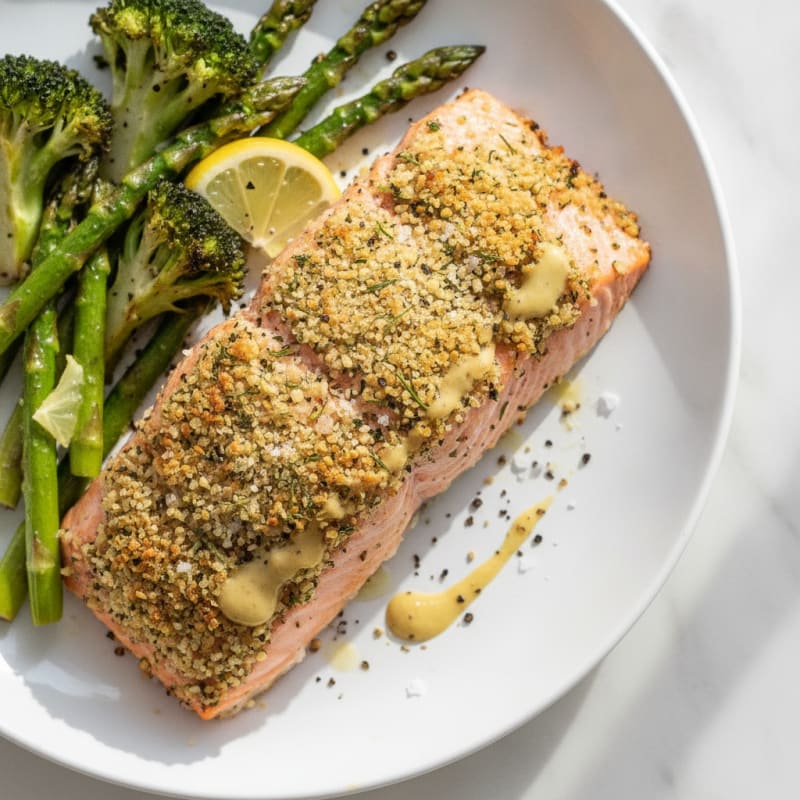 Herb-Crusted Salmon with Roasted Vegetables