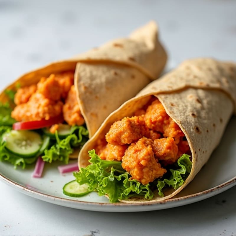 Crispy Buffalo Chicken Wrap with Fresh Veggies