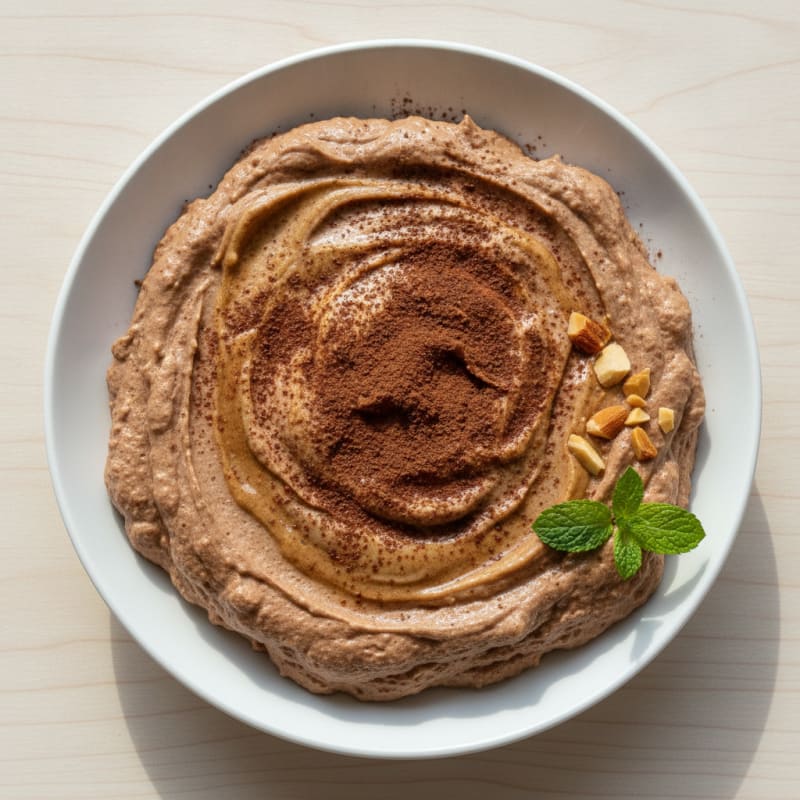 Chocolate Protein Mousse with Almond Butter Swirl