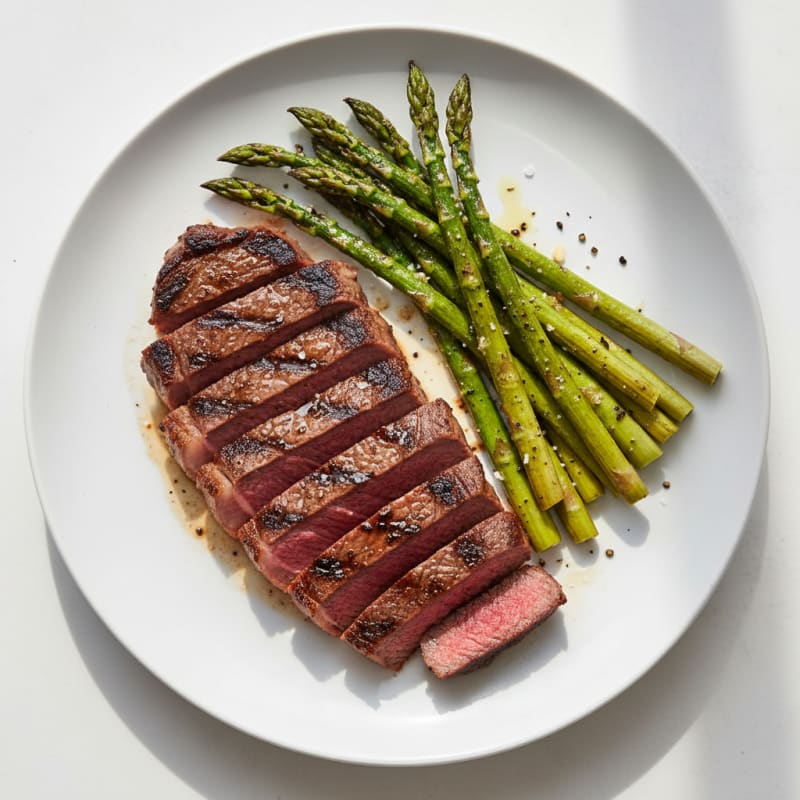 Grilled Steak with Roasted Asparagus